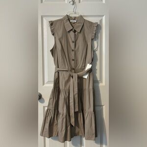 NWT Calvin Klein Tan Shirtdress: Sz 10